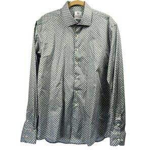 Kurt River Men's Slim Fit Shirt XL Pink Blue Rare Long Sleeve Button Up Spread